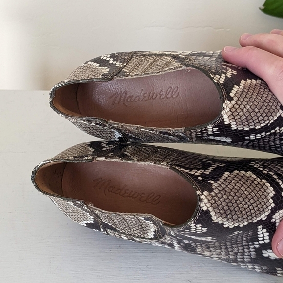 Madewell Sonia Leather Snakeskin Low Chelsea Ankle Boots Booties - Picture 7 of 8